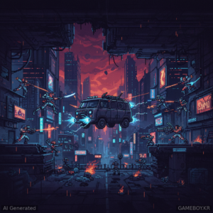 Synchro - Komisoft - 2D roguelike game that immerses you in a post-apocalyptic cyberpunk world with synchronized turn-based combat, a flying UAZ van, and a rebellion against a corporation.