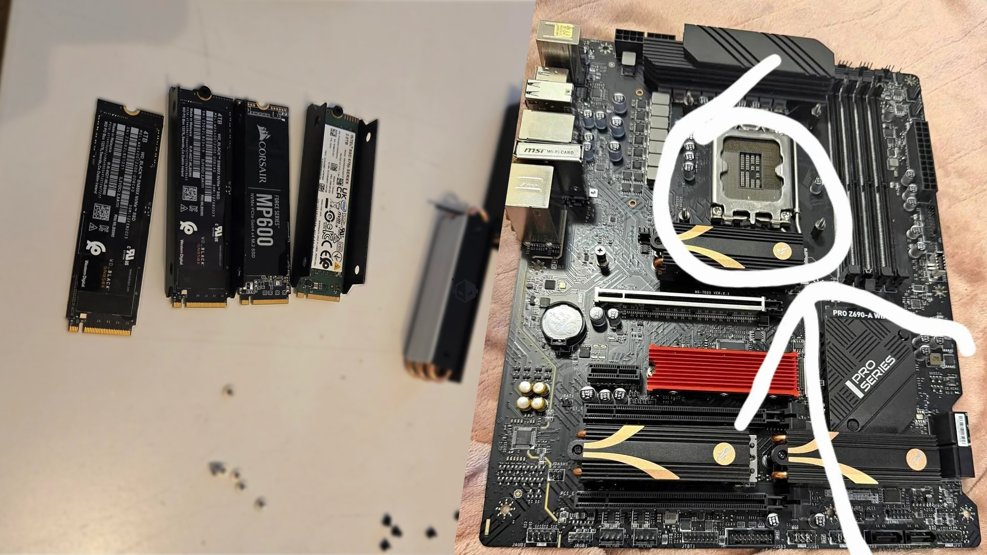 User Tries His Luck On A $50 Z690 Motherboard; Receives 4x NVMe SSDs Pre-Installed Worth At Least $1700