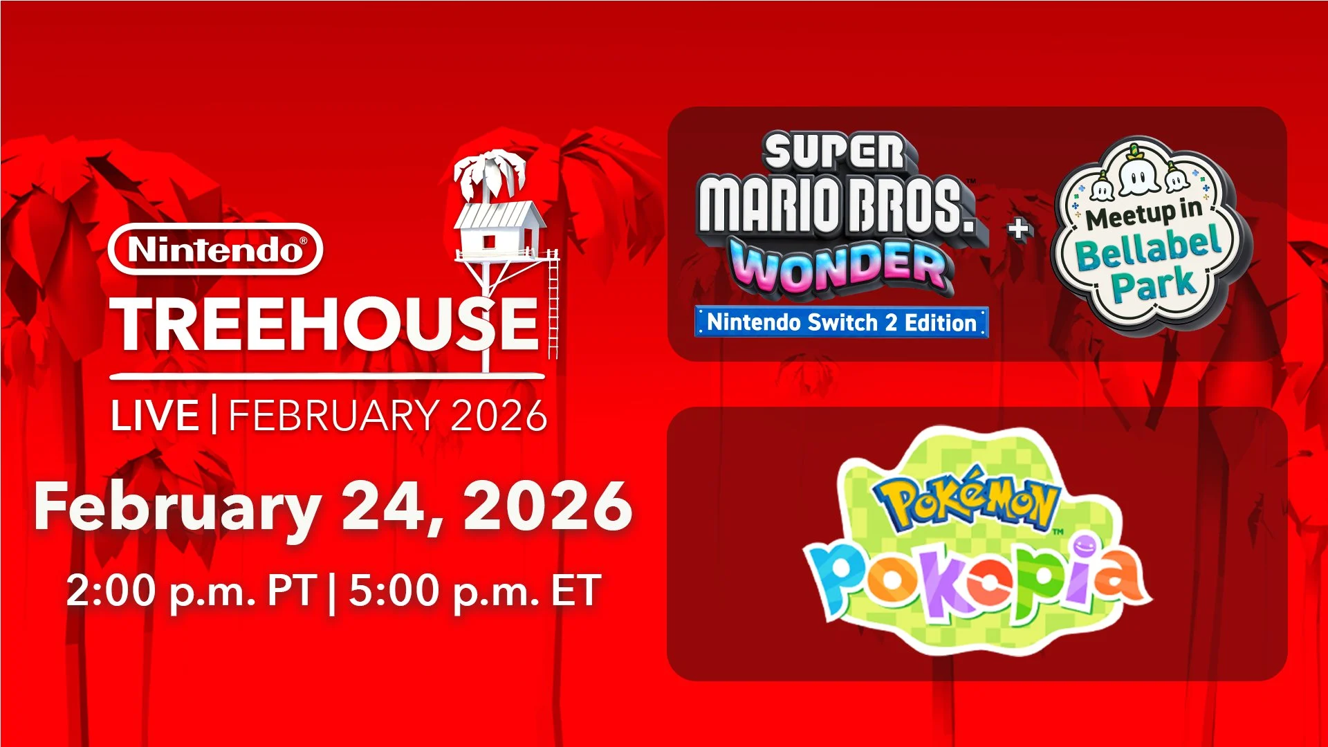 Nintendo announces 80-minute Treehouse stream showcasing Mario Wonder Switch 2 and Pokémon Pokopia
