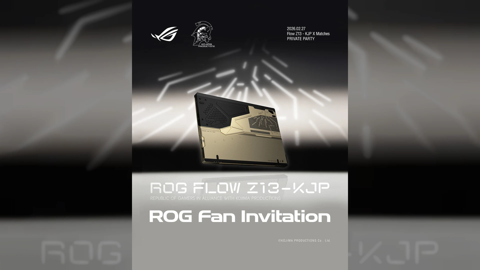 에이수스(ASUS), ‘코지마 프로덕션’ 협업 한정판 게이밍 노트북 ’ROG Flow Z13-KJP’ 오늘(24일) 오후 11시부터 사전 예약 판매 진행