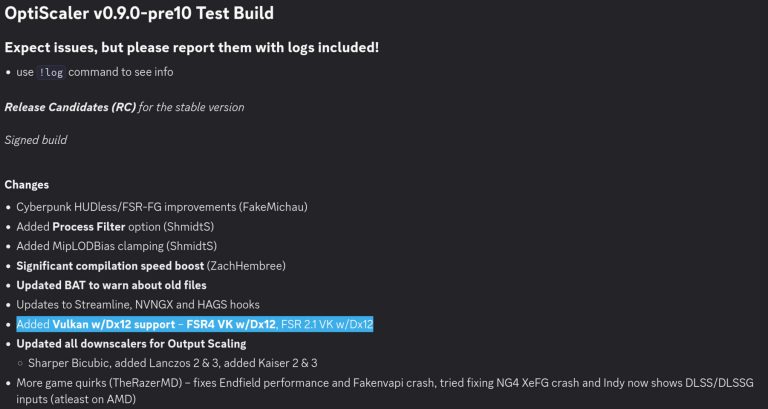 OptiScaler One-Ups AMD With FSR 4 Vulkan Support