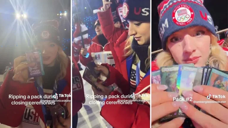 Blade Angels Nerd Out By Ripping Magic: The Gathering Packs During Winter Olympics Closing Ceremony