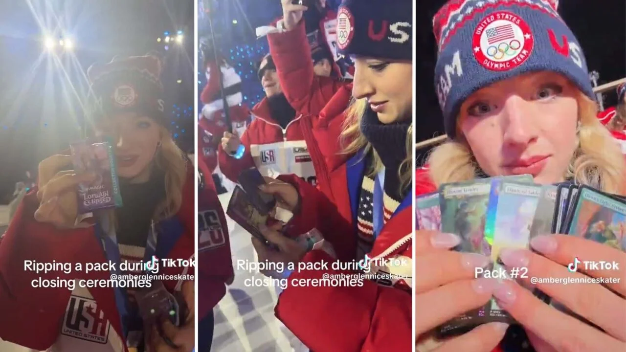 Blade Angels Nerd Out By Ripping Magic: The Gathering Packs During Winter Olympics Closing Ceremony