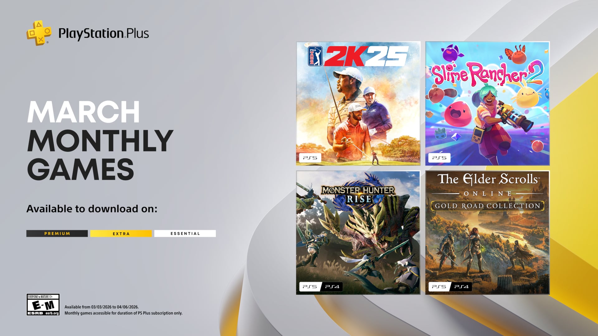 PlayStation Plus Monthly Games lineup for March 2026 announced