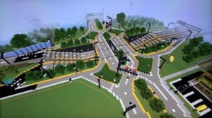 New Diverging Diamond Interchange is finally here in Southern Gourd in Downtown Winterburg. #minecraft #minecrafthighways #minecraftbuilds #minecraftshowcase #nintendo #nintendoswitch #nintendominecraft #mojang