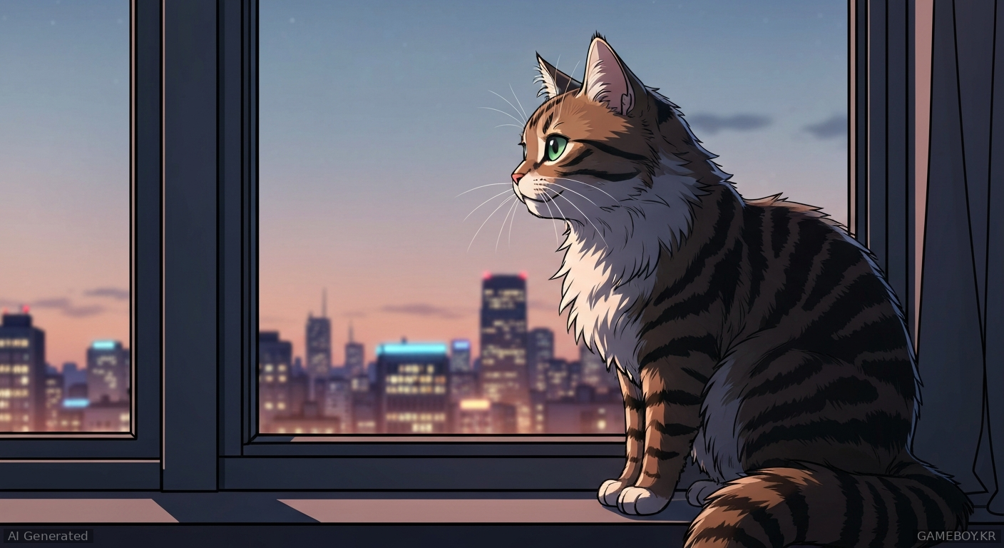 주홍수의 웹툰 '나옹이네' 124화 '외로운 고양이'