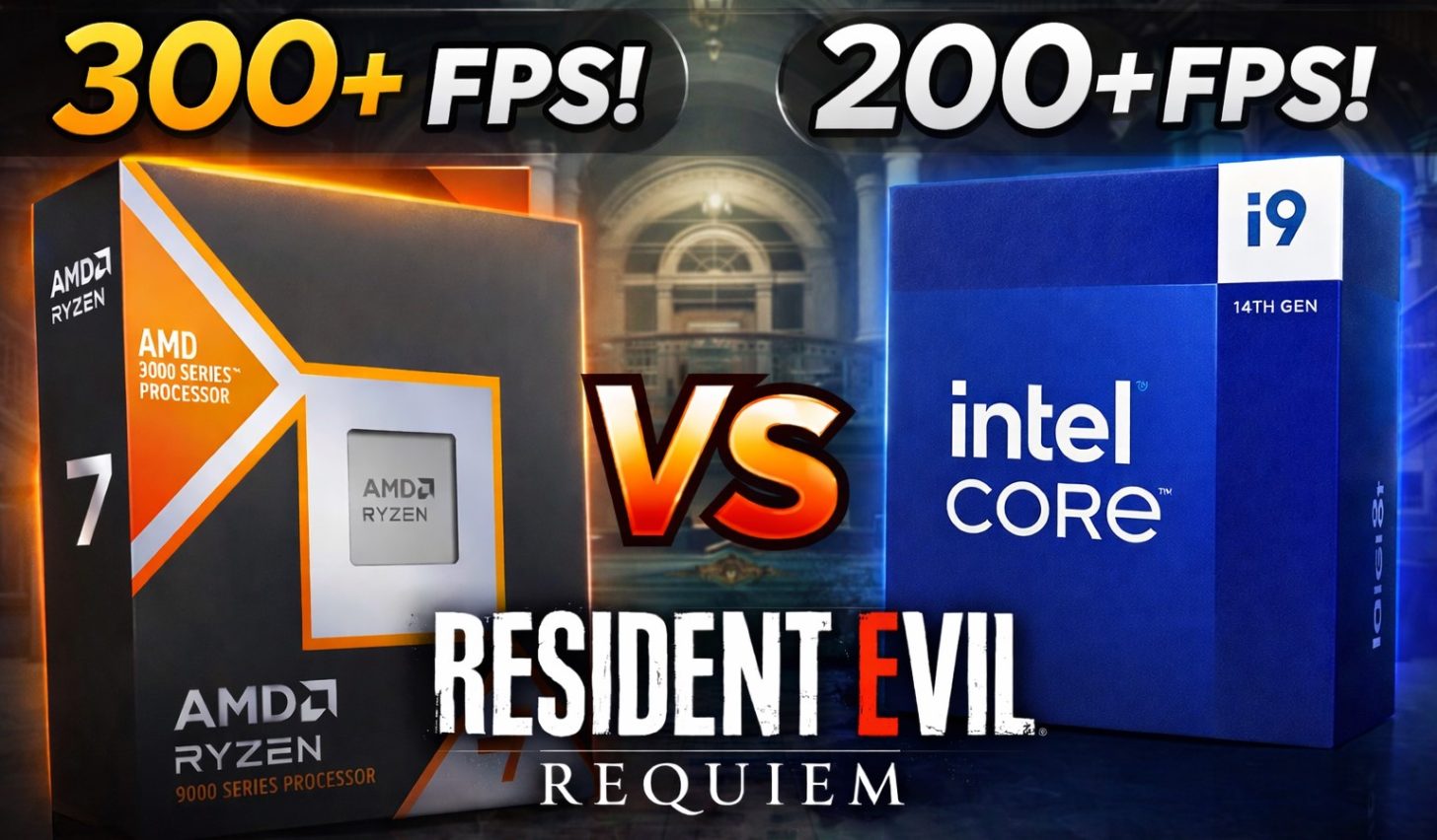 Early Resident Evil Requiem Testing Shows Nearly 50% Average FPS Difference Between Ryzen 7 9850X3D And Core i9 14900KS