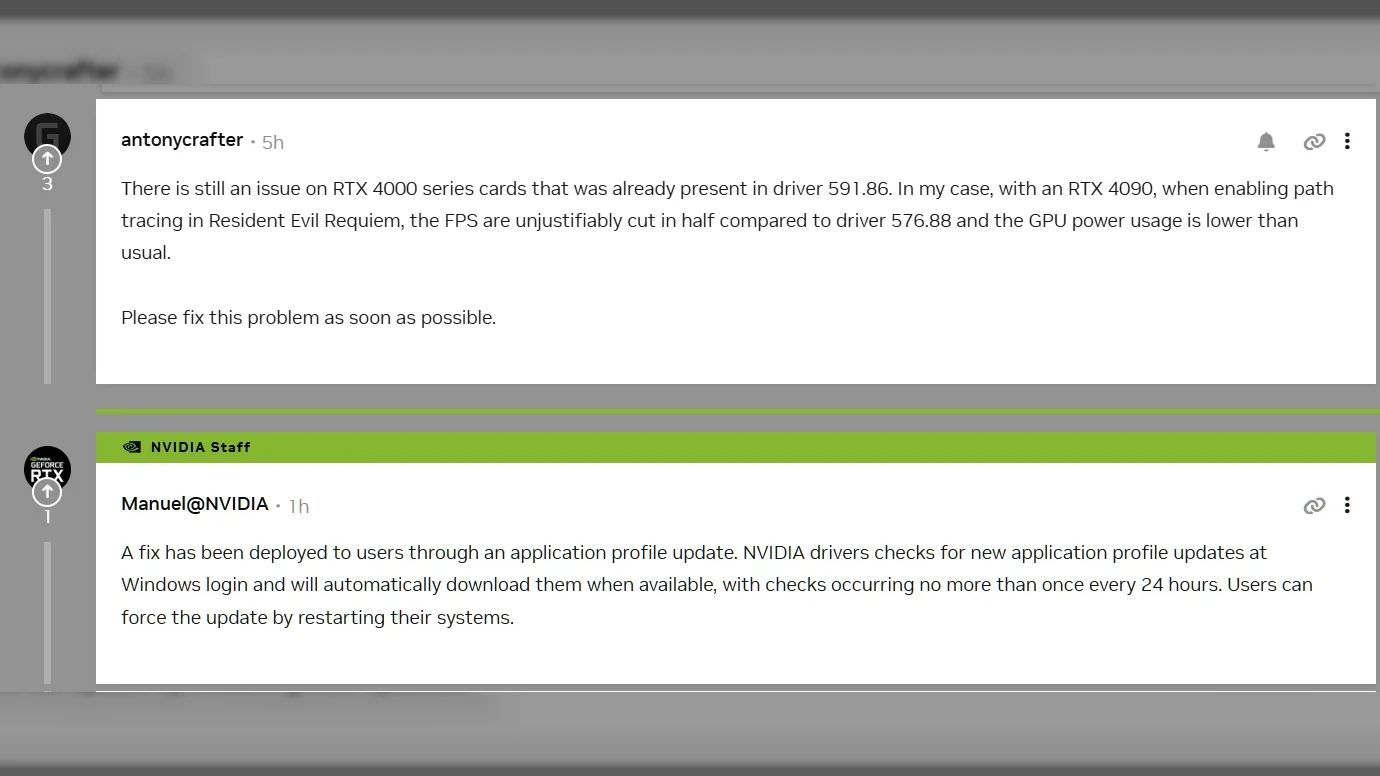 NVIDIA Fixed RE9 Path Tracing Performance via Application Profile Updates