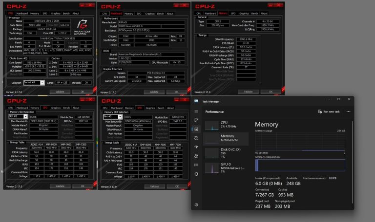 (PR) ASRock Z890I Nova WiFi R2.0 Supports CQDIMM Achieves 256GB DDR5-7400 MT/s