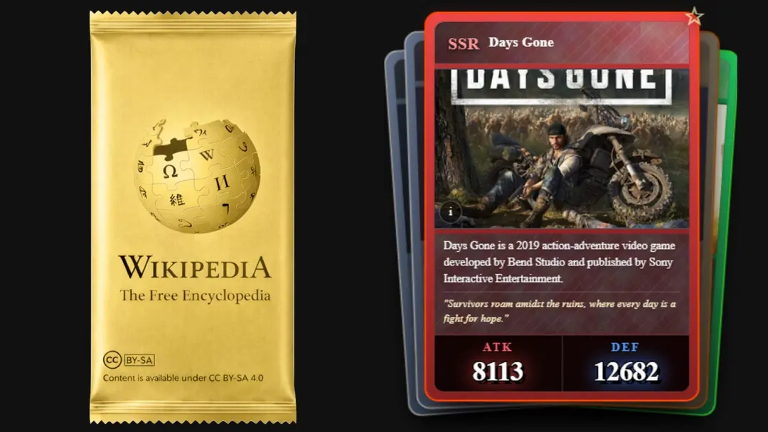 Wikipedia gacha game turns random pages into Pokemon cards you can collect