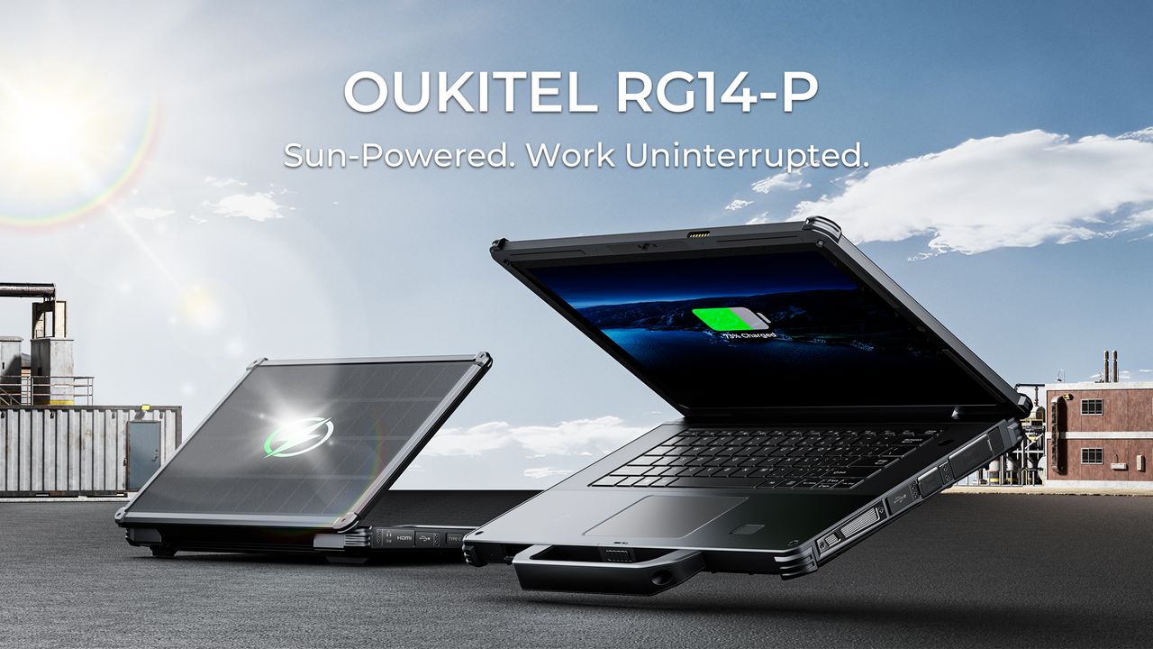 First solar-powered rugged laptop announced — features a solar panel on the back of the display and a backup battery with 5,200mAh of capacity