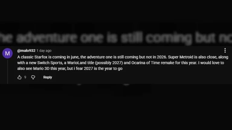 YouTube comment posted Nintendo leaks that lines up with NateTheHate's latest podcast hours before it went up, also mentions new Wario Land and Super Metroid Remake