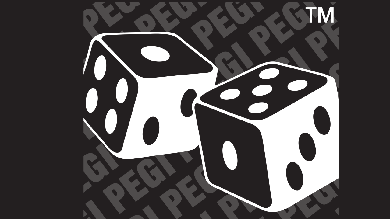 Dice logo on a PEGI text background