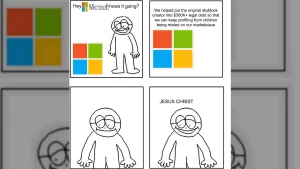 Corrected Skyblock drama meme. People are spreading misinformation over Mojang.