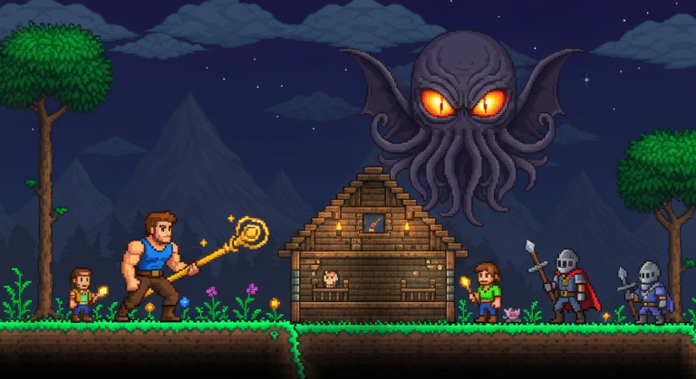 evergreen-terraria-beginner-guide-first-boss-progression