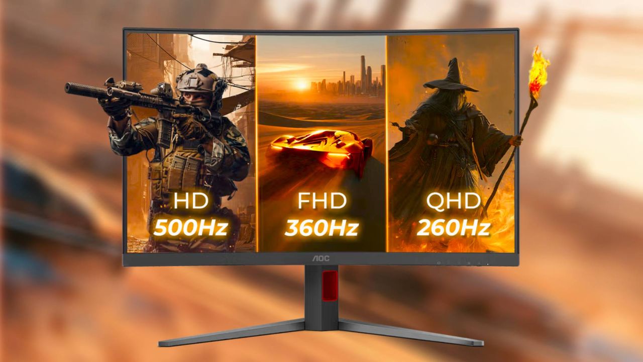 Forget dual mode, AOC's latest curved gaming monitor can switch between three resolution and refresh rate combos